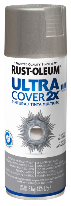 Ultra Cover 2X Tinta Multiuso em Aerossol Acabamento Metálico