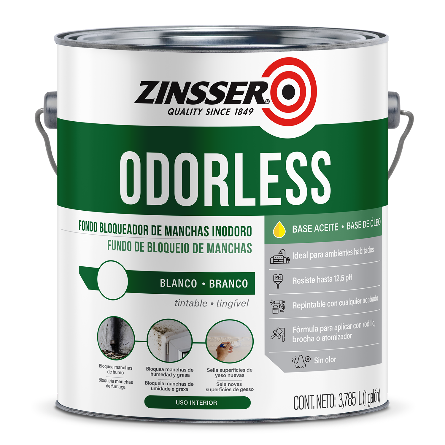 Zinsser Odorless - Fondo Bloqueador de Manchas Inodoro
