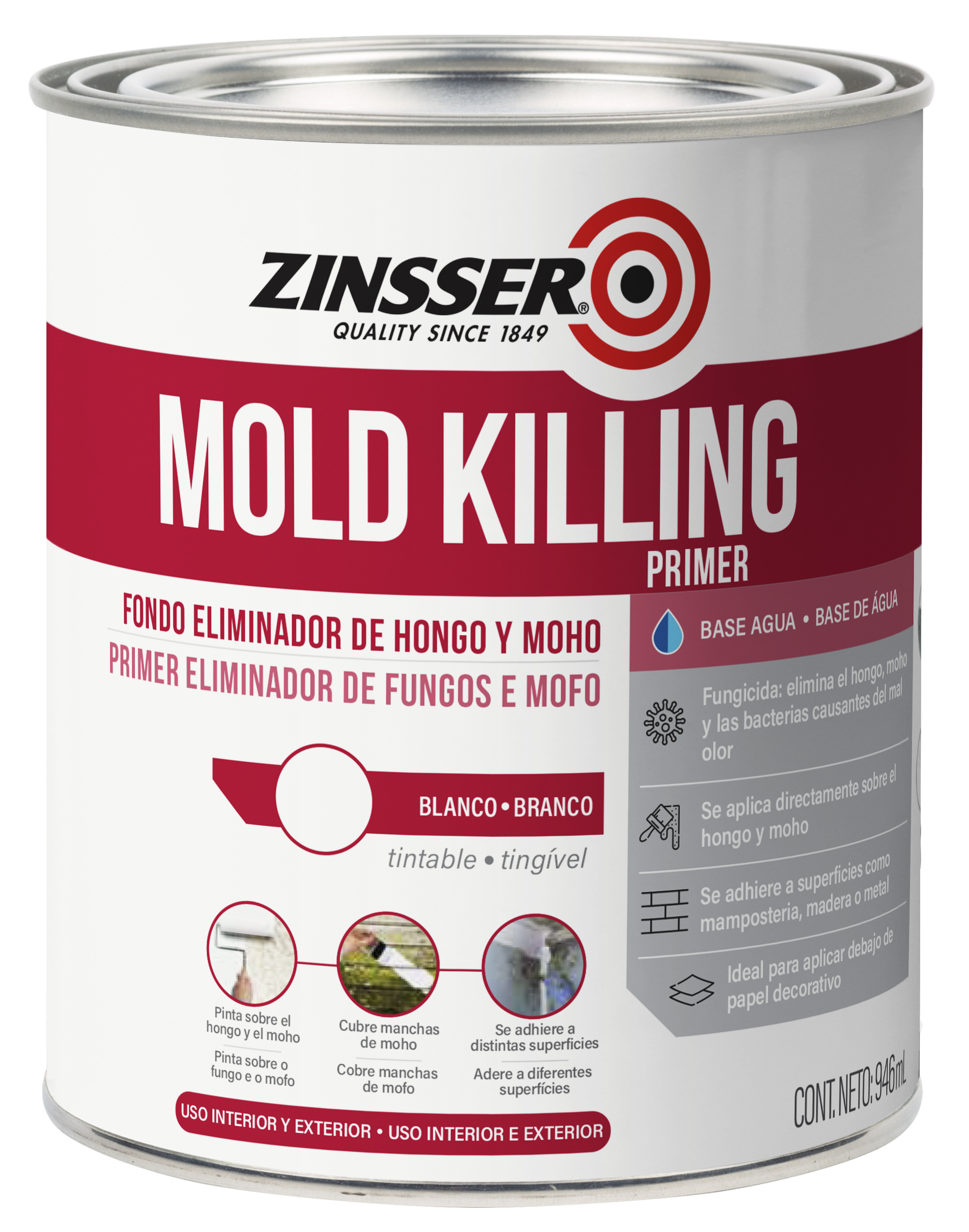 Zinsser Mold Killing Primer - Fondo Eliminador de Hongo y Moho